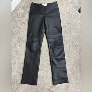 Vintage Margaret Godfrey 100% Leather Pants Mid Rise Side Zipper Classic Size 2
